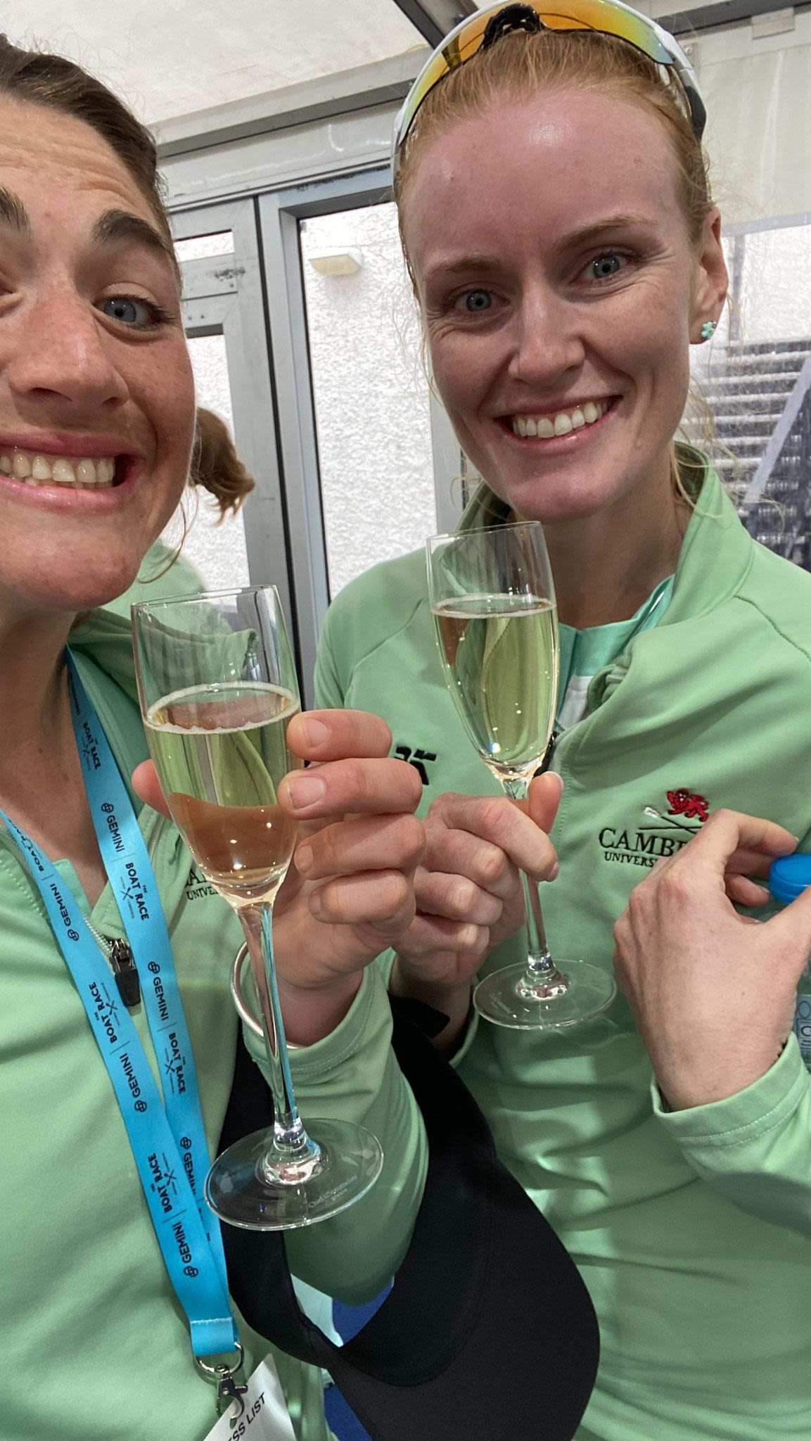 Two women drinking champayne