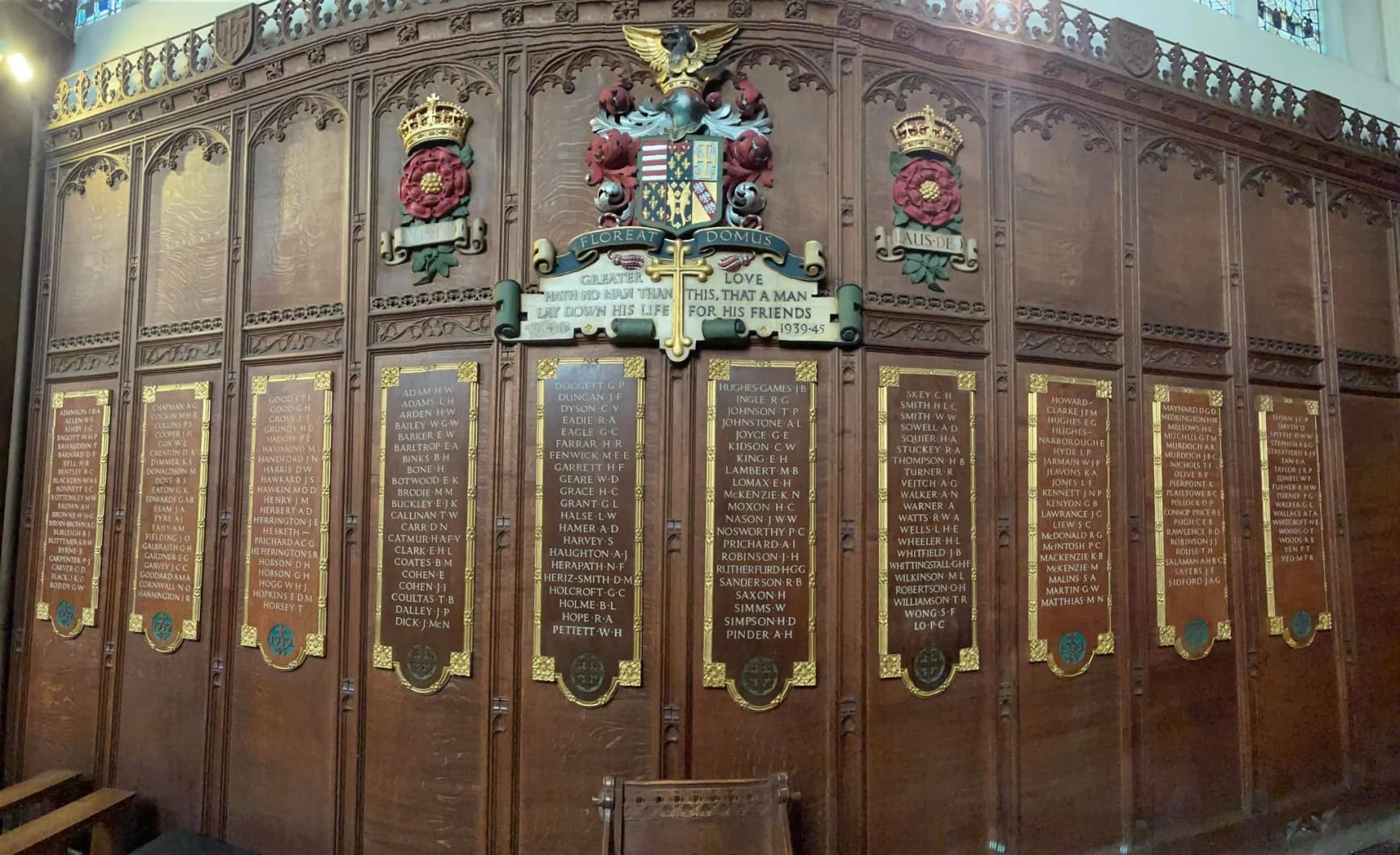 The war memorial at Queens' Chapel
