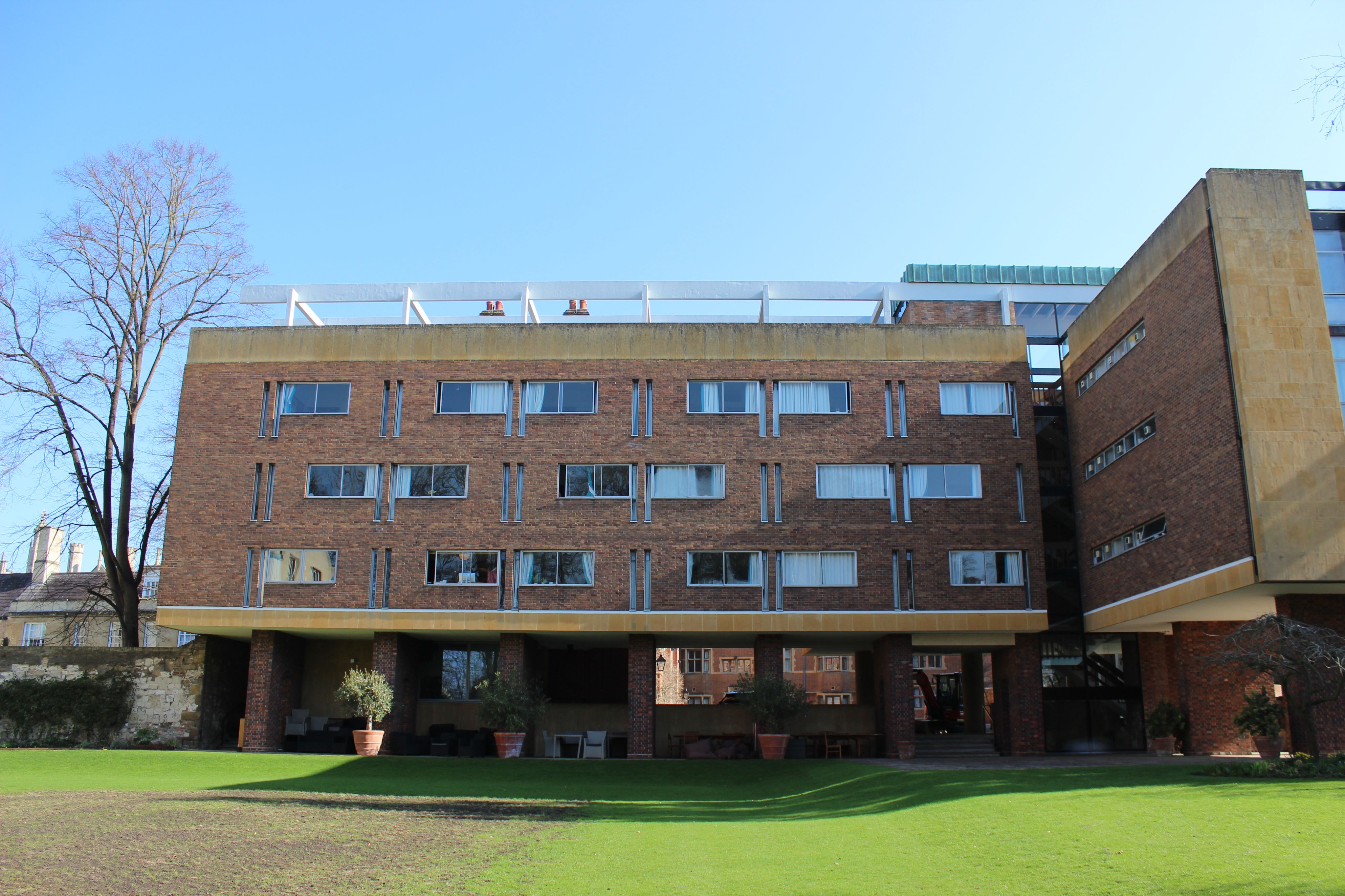 Erasmus Building looking imposing in the sun, taken from Erasmus Lawn